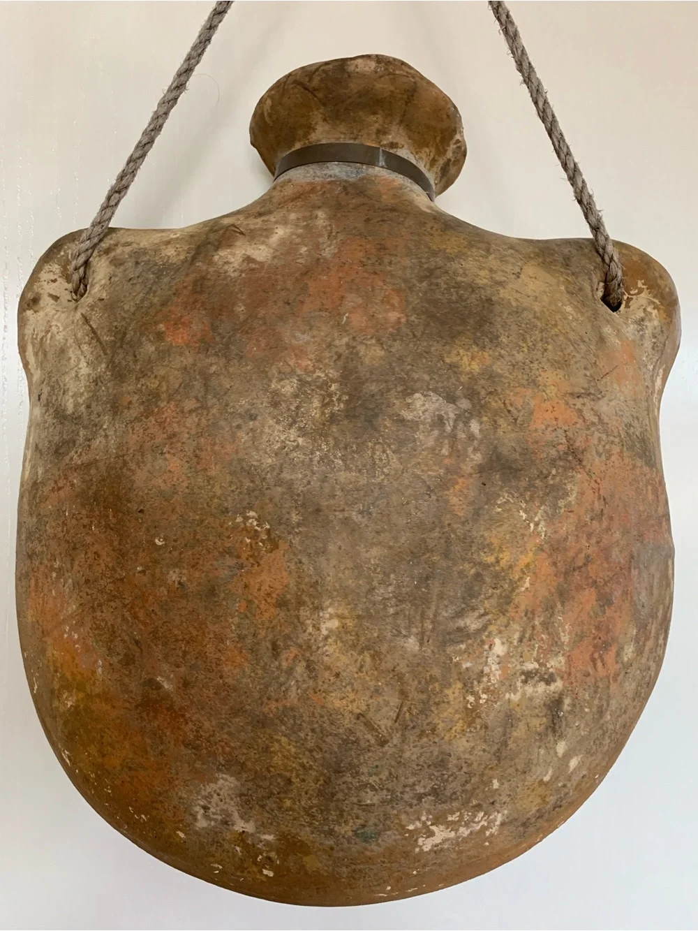 Handcrafted Mexican Canteen Style Jug w Heavy Rope 14”H 13”W